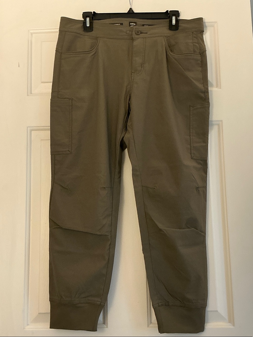 Prana Olive Green Women's Cargo Jogger Pants size 12 Standard Fit